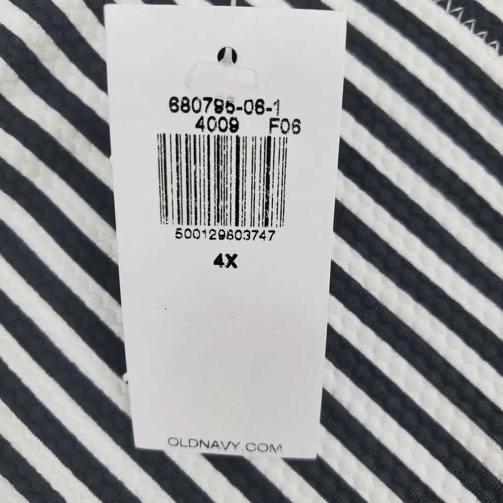 Old Navy Striped Textured Bikini Swim Bottoms Womens 4X Black White New 680795